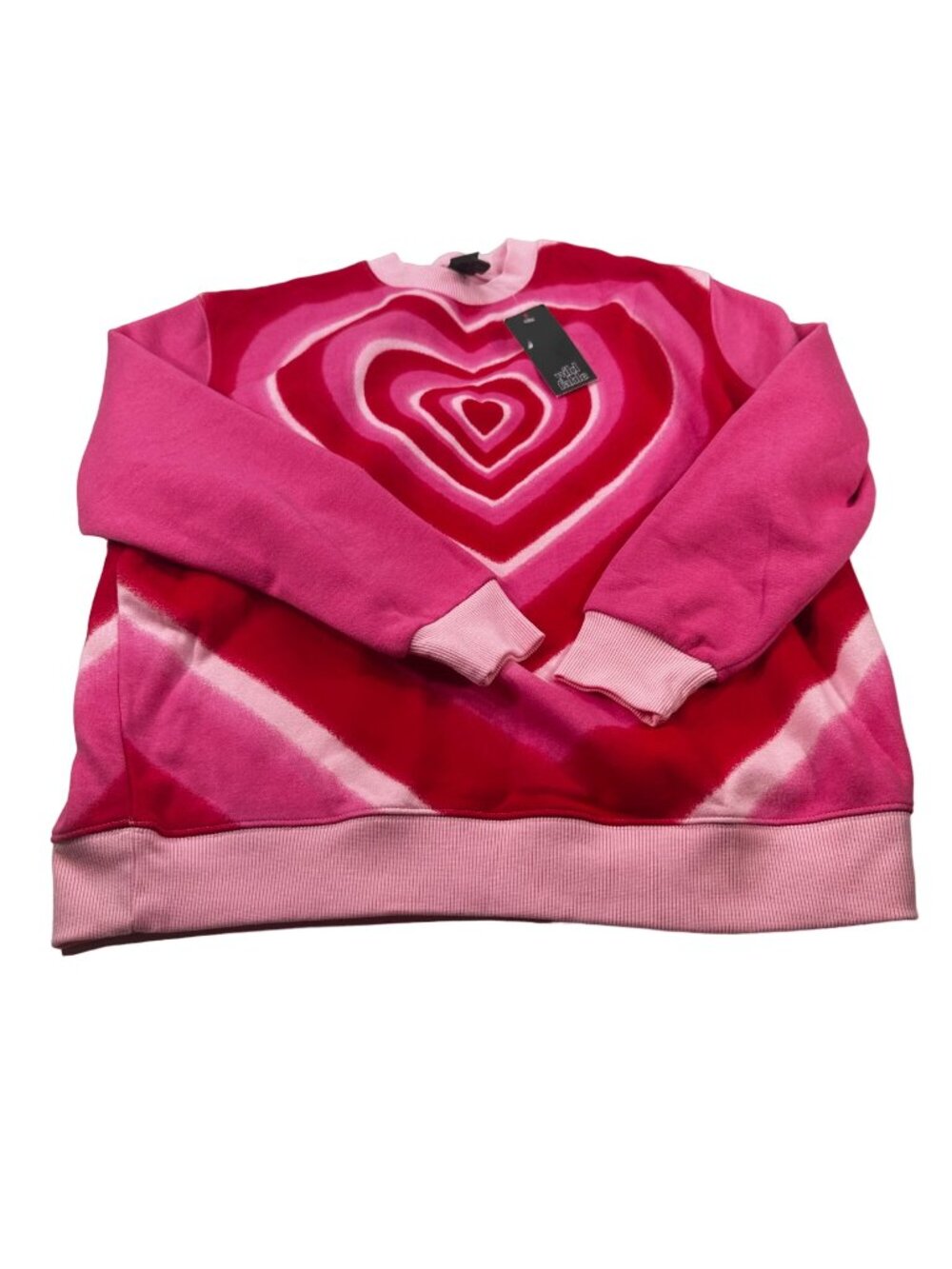 Wild Fable Women's Size XS Sweatshirt Long Sleeve Pink Red Hearts Front And Back